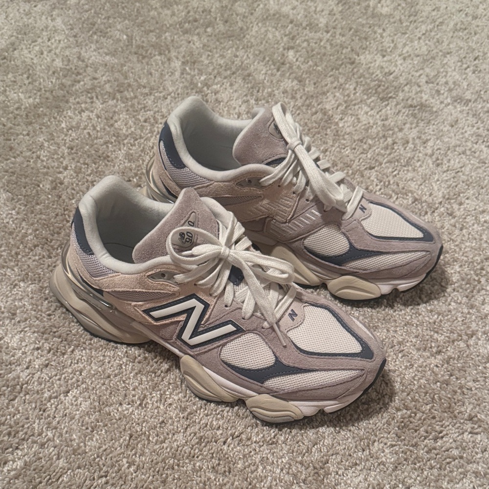 New Balance Beige and Gray Sneakers